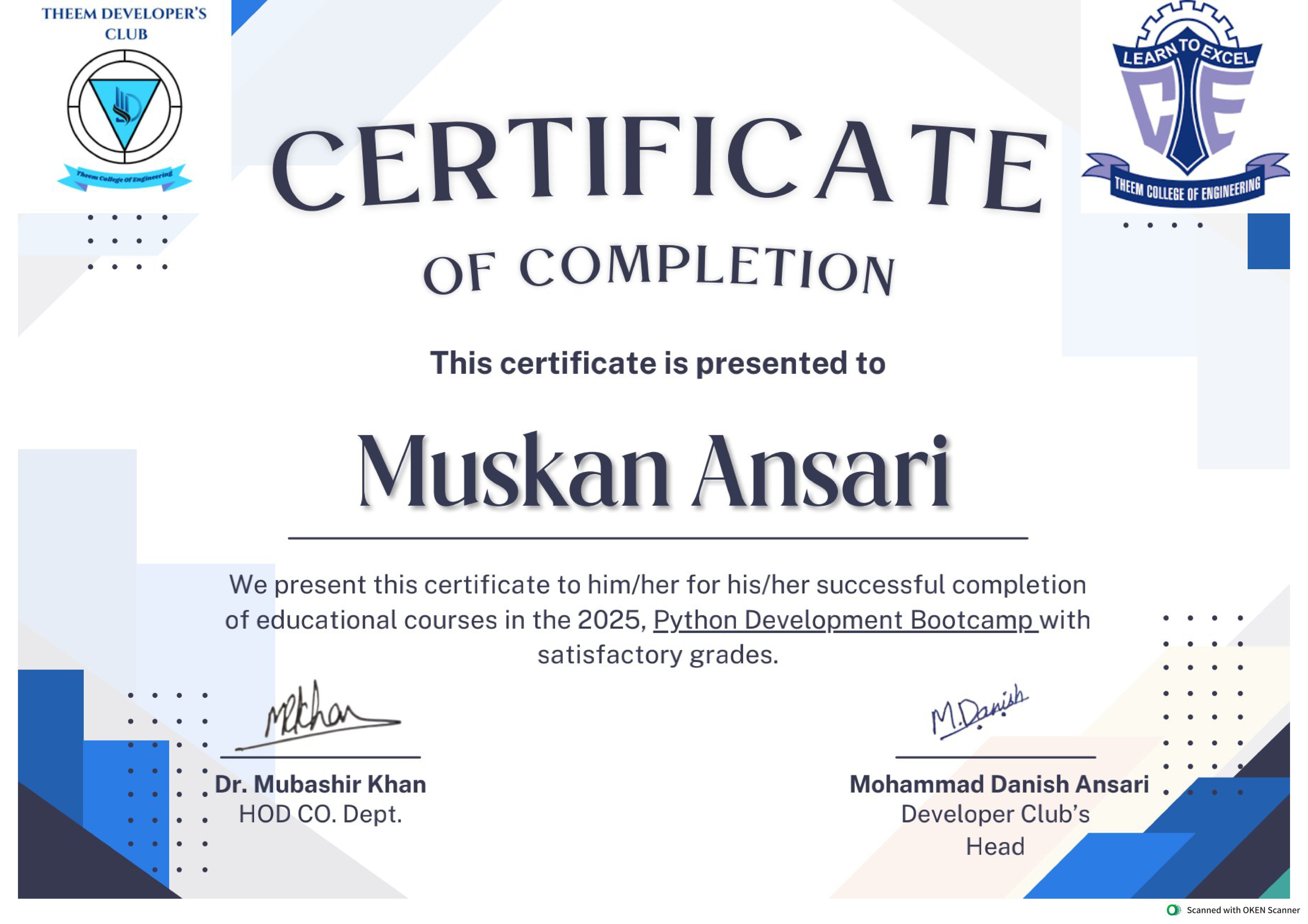 Python Development Bootcamp Certification